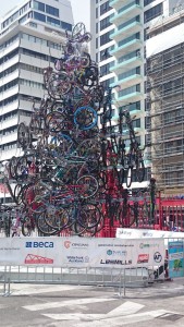 Bicycle Christmas tree in Auckland